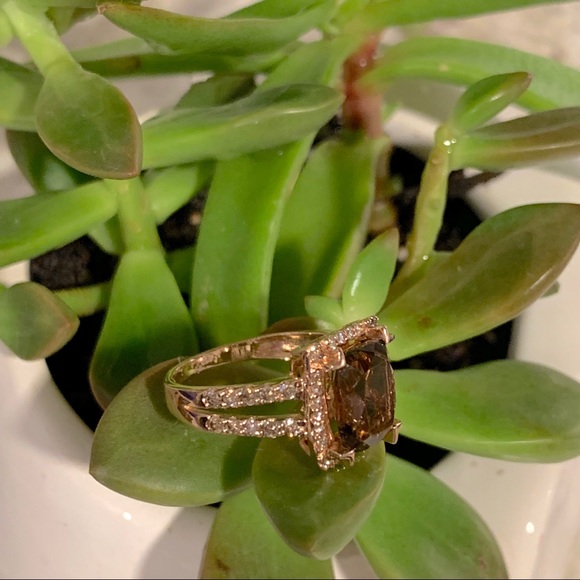 SOLD Le Vian Smoky Quartz and Diamond Ring - Picture 6 of 8
